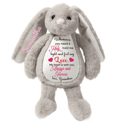 "Hug" Personalized Bunny