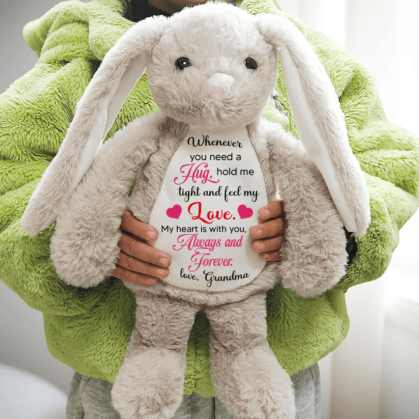 "Hug" Personalized Bunny