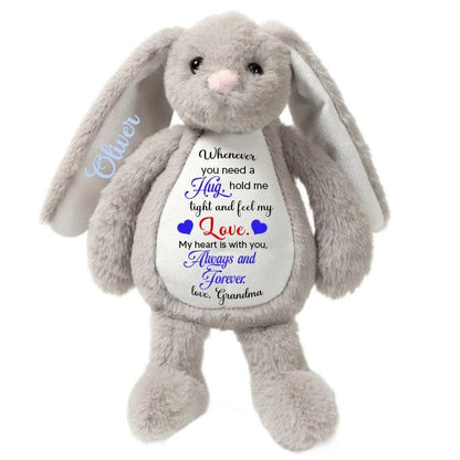 "Hug" Personalized Bunny