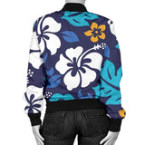 Colorful Hibiscus Pattern Bomber Jacket