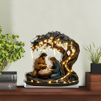 Newborn flat Christmas scene desktop decoration