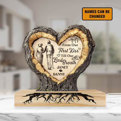 From Our First Kiss - Custom 3D Led Light Pine Wooden Base