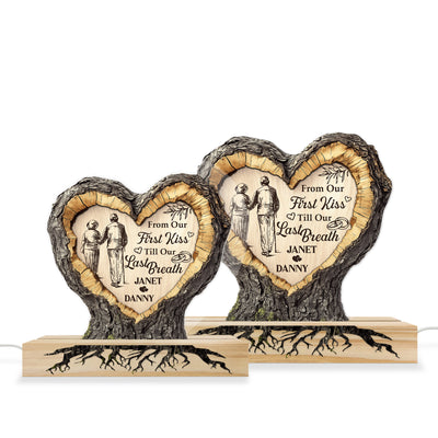 From Our First Kiss - Custom 3D Led Light Pine Wooden Base