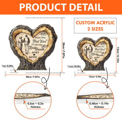 From Our First Kiss - Custom 3D Led Light Pine Wooden Base