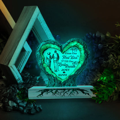 From Our First Kiss - Custom 3D Led Light Pine Wooden Base