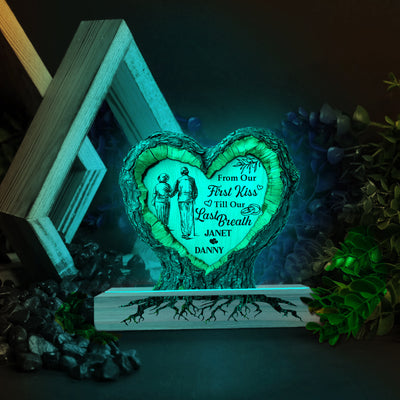 From Our First Kiss - Custom 3D Led Light Pine Wooden Base