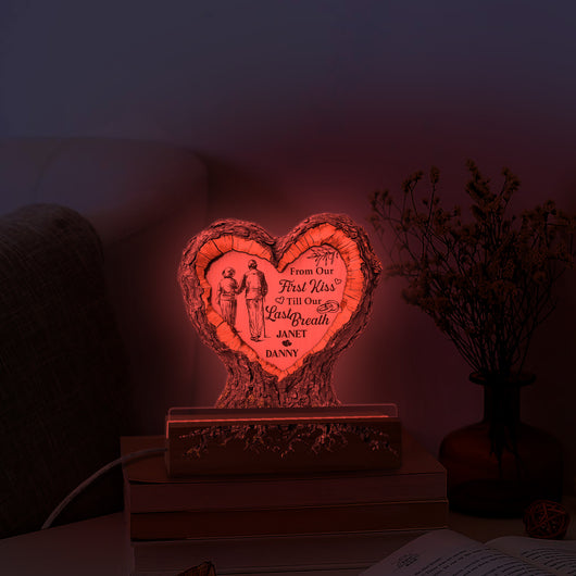From Our First Kiss - Custom 3D Led Light Pine Wooden Base