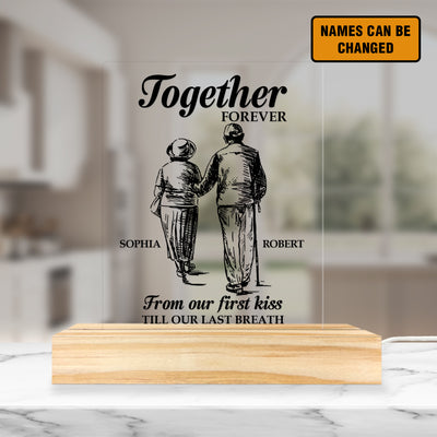 Together Forever - Custom 3D Led Light Pine Wooden Base