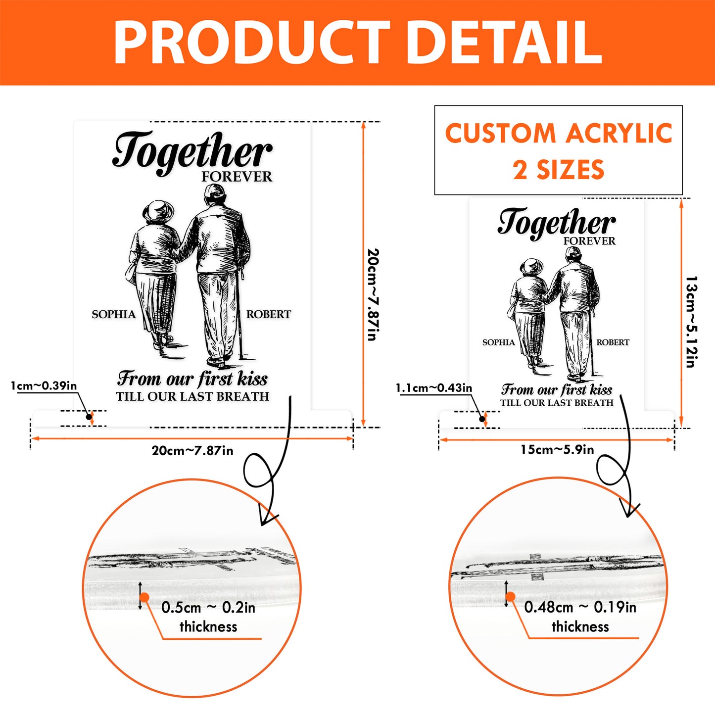 Together Forever - Custom 3D Led Light Pine Wooden Base
