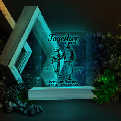 Together Forever - Custom 3D Led Light Pine Wooden Base
