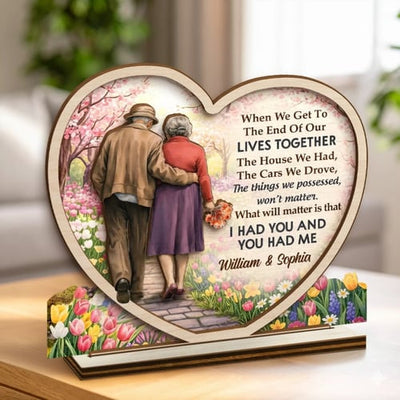 Custom 2-Layered Wooden Plaque - Personalized Anniversary Wedding Gifts For Husband And Wife, Him And Her - Love Looks Good On Us