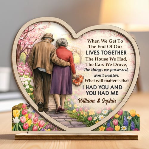 Custom 2-Layered Wooden Plaque - Personalized Anniversary Wedding Gifts For Husband And Wife, Him And Her - Love Looks Good On Us