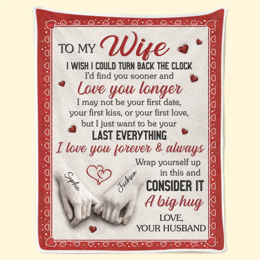 Custom Blanket - Personalized Anniversary Wedding Gifts For Wife - You And Me Feels Right
