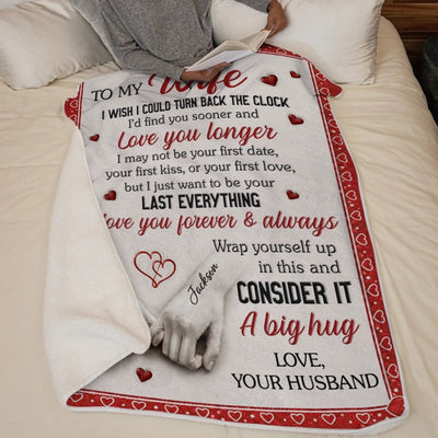 Custom Blanket - Personalized Anniversary Wedding Gifts For Wife - You And Me Feels Right