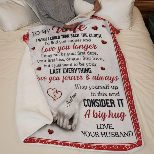 Custom Blanket - Personalized Anniversary Wedding Gifts For Wife - You And Me Feels Right