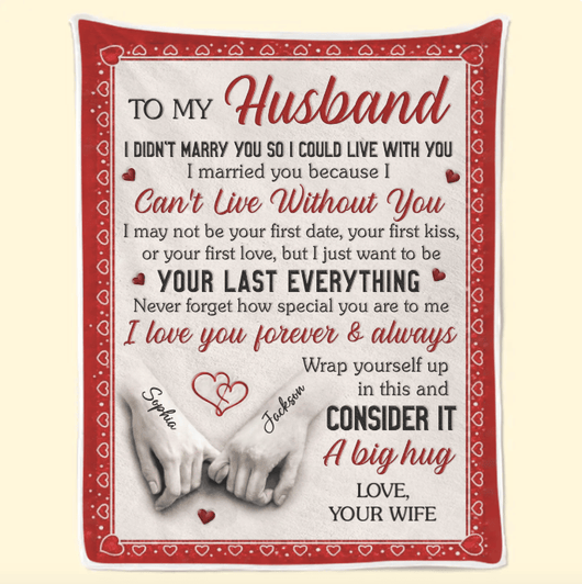 Custom Blanket - Personalized Anniversary Wedding Gifts For Husband And Wife, Him And Her - You And Me Feels Right