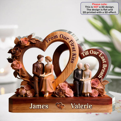 From Our First Kiss Till Our Last Breath - Personalized Custom Shaped Acrylic Plaque