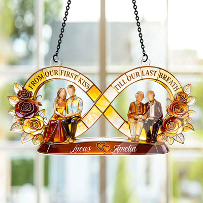 From Our First Kiss Till Our Last Breath - Personalized Acrylic Suncatcher
