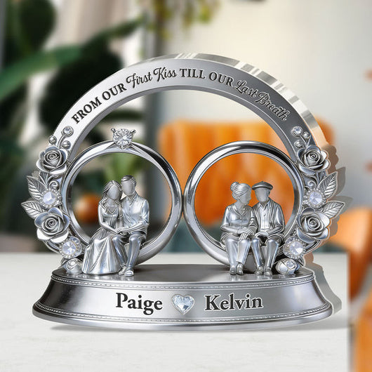 From Our First Kiss Till Our Last Breath - Personalized Custom Shaped Acrylic Plaque
