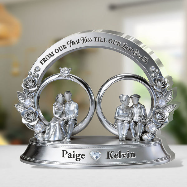 From Our First Kiss Till Our Last Breath - Personalized Custom Shaped Acrylic Plaque