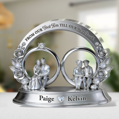 From Our First Kiss Till Our Last Breath - Personalized Custom Shaped Acrylic Plaque