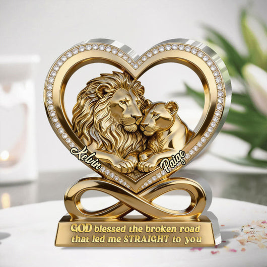 God Blessed The Broken Road That Led Me Straight To You - Personalized Custom Shaped Acrylic Plaque