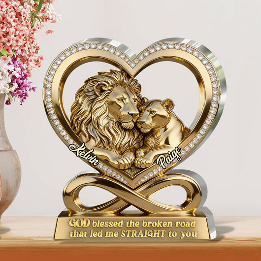 God Blessed The Broken Road That Led Me Straight To You - Personalized Custom Shaped Acrylic Plaque