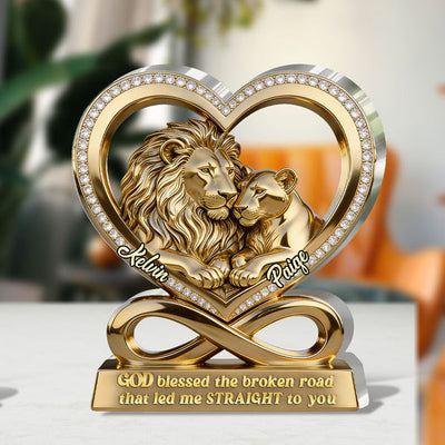 God Blessed The Broken Road That Led Me Straight To You - Personalized Custom Shaped Acrylic Plaque