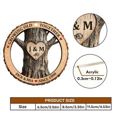 Tree Love Circle - Personalized Car Acrylic Hanging Ornament