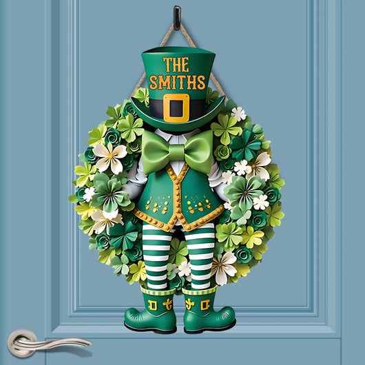 St. Patrick's Day Entrances Decoration Customized Wooden Sign - Personalized Name - Special Holiday Gift