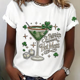 Women's St. Patrick's Day Shamrock Print T-Shirt
