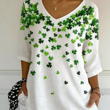 Women's Retro St. Patrick's Day Printed T-Shirt
