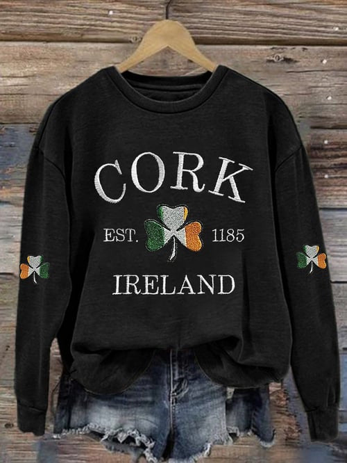 Women's Casual Printed Long-Sleeve Sweatshirt