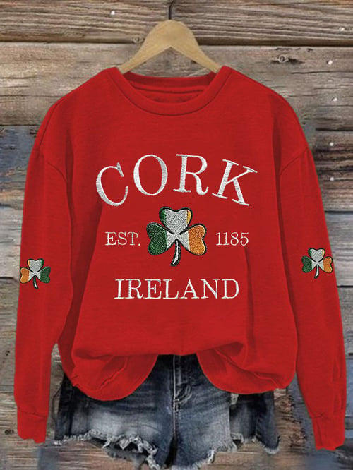 Women's Casual Printed Long-Sleeve Sweatshirt