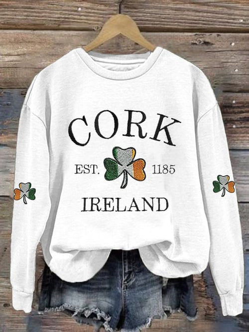 Women's Casual Printed Long-Sleeve Sweatshirt