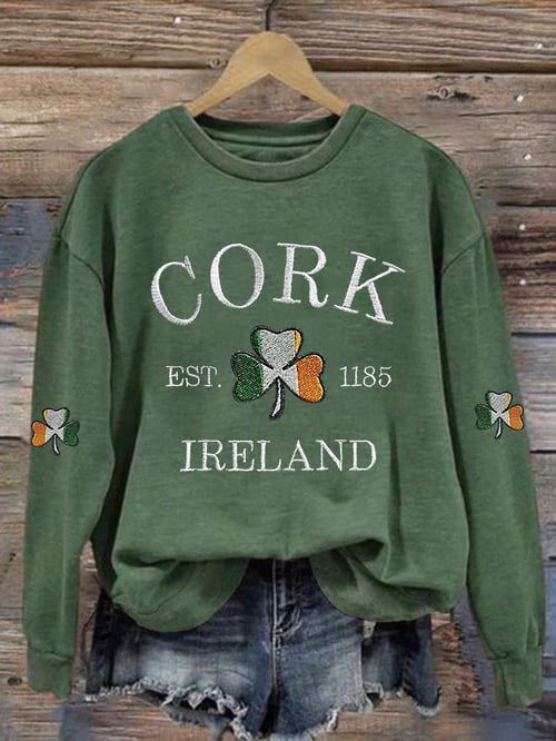 Women's Casual Printed Long-Sleeve Sweatshirt