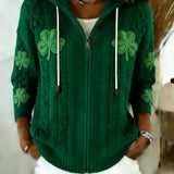 Women's Retro St. Patrick's Day Print Knit Cardigan