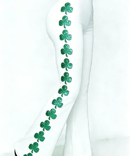 Women's St. Patrick's Day Shamrock Printed High-Stretch Leggings