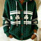 Women's Retro St. Patrick's Day Print Cardigan