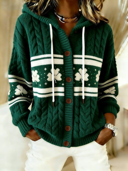 Women's Retro St. Patrick's Day Print Cardigan