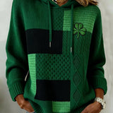 Women's casual retro St. Patrick's Day hooded sweatshirt