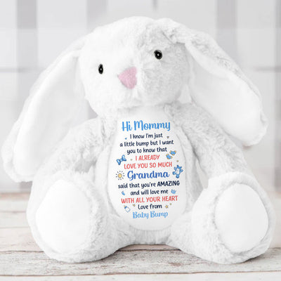 Dear Mommy I Love You - Personalized Stuffed Bunny