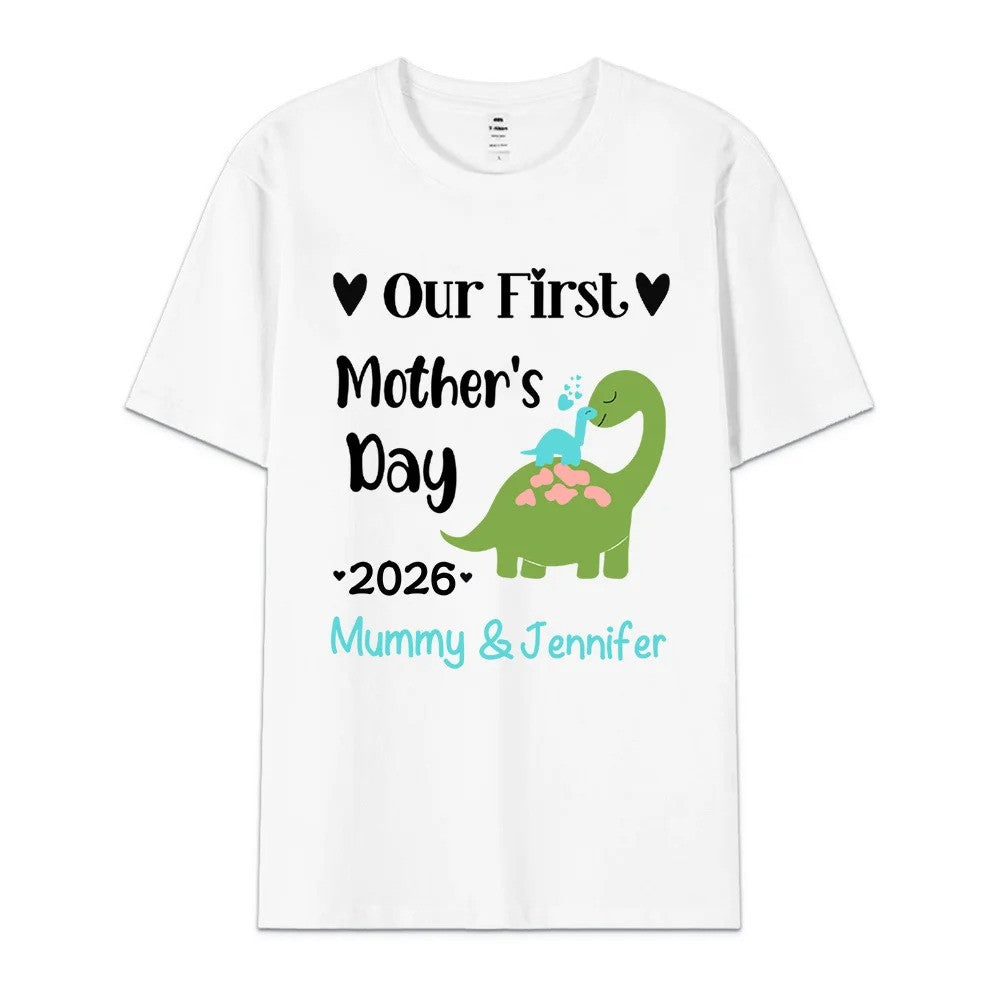 Personalized Cute Bear Bunny Fantasy Unicorn 100% Cotton Baby Bodysuit T-shirt Matching Outfit with Name First Mother's Day Gift for Newborn New Mom