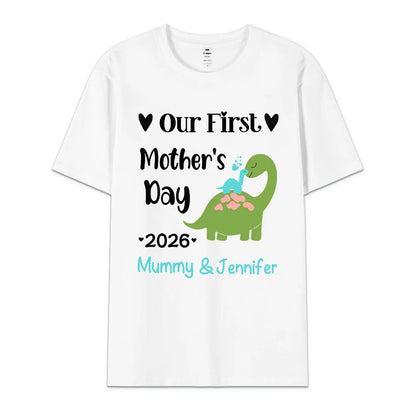 Personalized Cute Bear Bunny Fantasy Unicorn 100% Cotton Baby Bodysuit T-shirt Matching Outfit with Name First Mother's Day Gift for Newborn New Mom