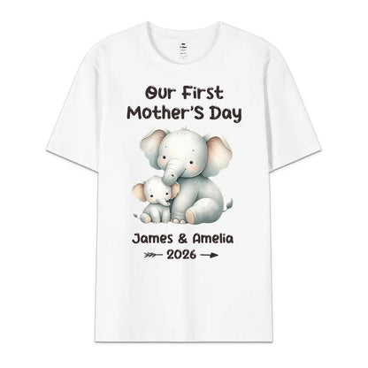 Personalized Cute Bear Bunny Fantasy Unicorn 100% Cotton Baby Bodysuit T-shirt Matching Outfit with Name First Mother's Day Gift for Newborn New Mom