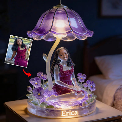 Custom Any Photo Birthmonth Flower - Personalized Self Love Acrylic LED Night Light