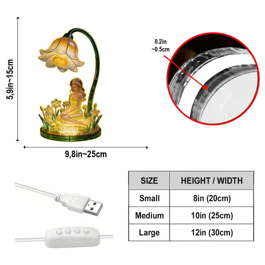 Custom Any Photo Birthmonth Flower - Personalized Self Love Acrylic LED Night Light