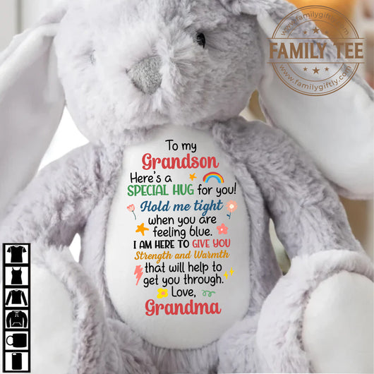 I Am Here To Give You - Personalized Stuffed Bunny Gift For Granddaughter From Grandma