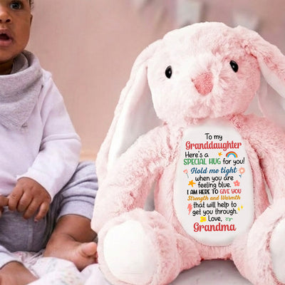 I Am Here To Give You - Personalized Stuffed Bunny Gift For Granddaughter From Grandma