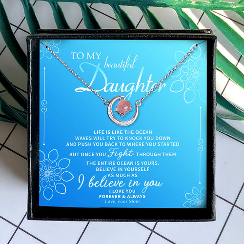 I BELIEVE IN YOU - CRYSTAL CLAVICLE NECKLACE FOR DAUGHTER